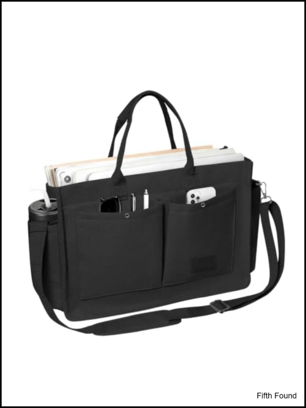 Canvas Multi-Pocket Convertible Tote Bag Laptop Work Travel Bag